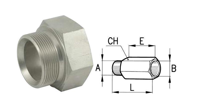 HYDRAULIC ADAPTER EXTENDED MALE-FEMALE 3/8