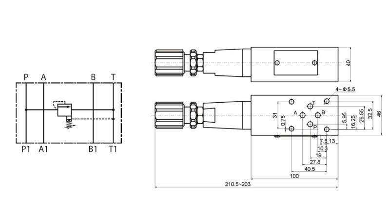 SIGURNOSNI VENTIL CETOP3 (P) 15-315 BAR