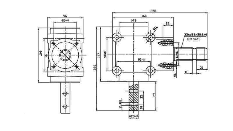 UHLOVÁ PREVODOVKA L-155J 1: 1,14 (16HP-12kW)