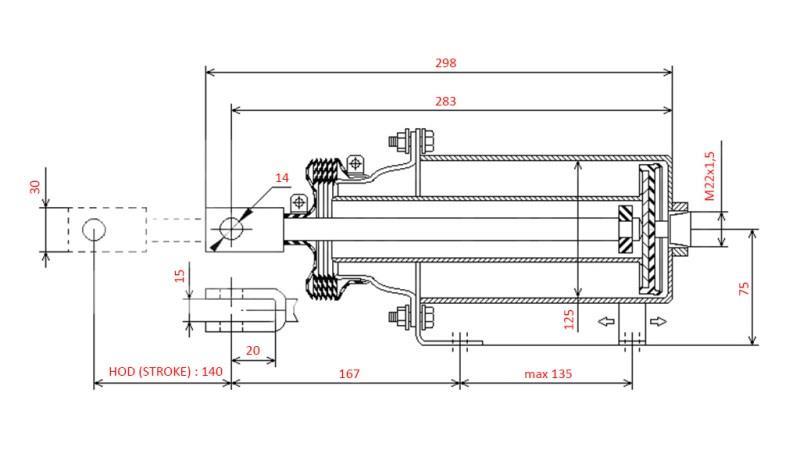 VALEC VZDUCHOVEJ BRZDY - MEMBRÁNA 125 mm