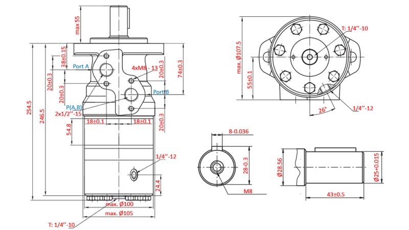 HYDROMOTOR B/MR 315 - S BRZDOU