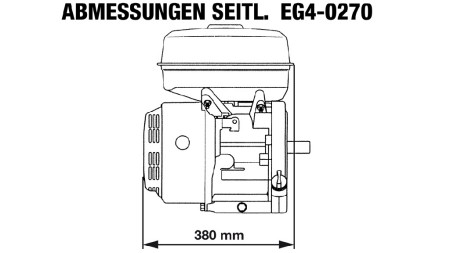 benzin motor EG4-270cc-6,56kW-8,92HP-3.600 U/min-E-KW25x88.2-elektomos inditás