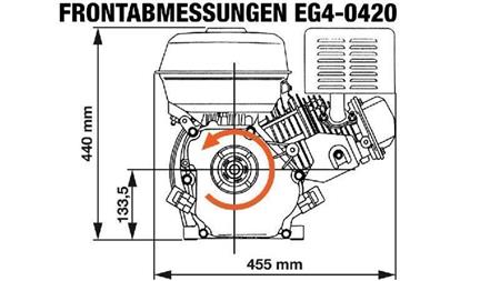 gasoline engine EG4-420cc-9,6kW-13,1HP-3.600rpm-E-KW25x88.5-electric start