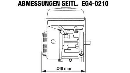 MOTORE BENZINA EG4-200cc-5,10kW-3.600 U/min-H-TP25x54.5-avvio manuale