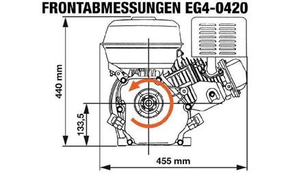 benzínový motor EG4-420cc-9,6kW-13,1HP-3.600 U/min-E-TP26x47-elektrický štart