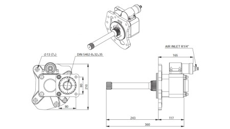 GEAR DRIVE FOR HYDRAULIC PUMP - MERCEDES G155 - 2 ACTROS