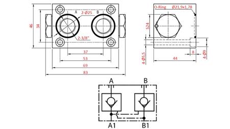 DOUBLE CHECK VALVE YEAT-ASSEMBLY VALVE (A and B)