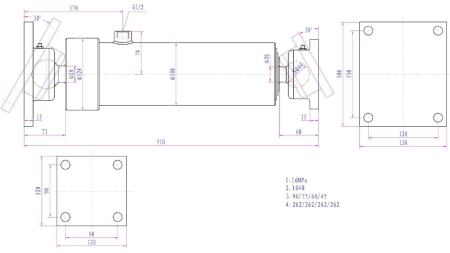 KIPPZYLINDER 4 STUFEN  1050mm K4B-7T