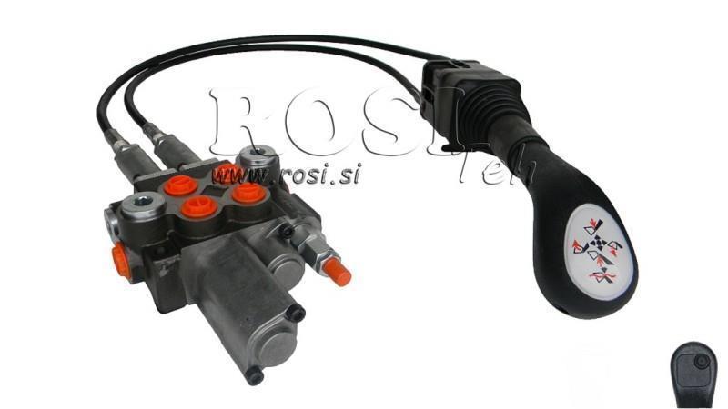 JOYSTICK  1x BUTTON WITH BRAIDED CABLE 1 met. AND HYDRAULIC VALVE 2xP40 lit.+ FLOATING