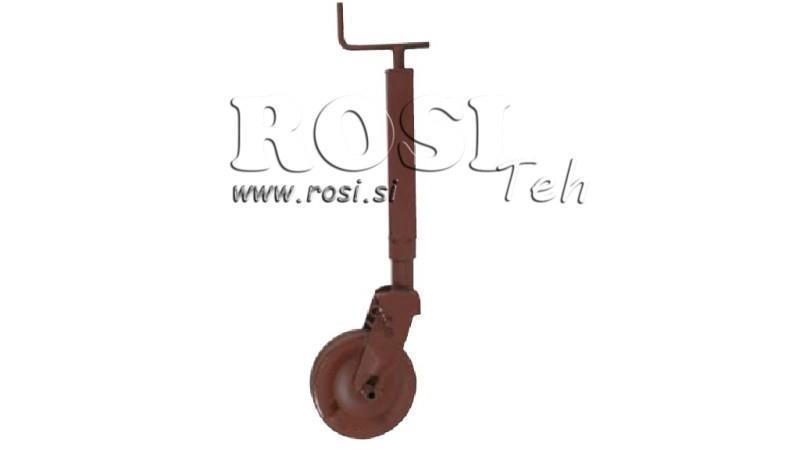 THREADED PARKING JACK FOR TRAILERS 240MM - 700KG WITH SUPPORT WHEEL