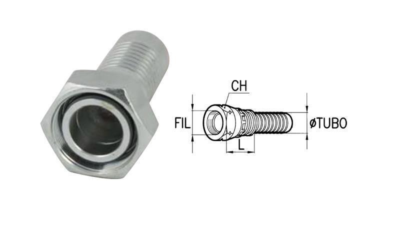 HIDRAVLIČNI PRIKLJUČEK DKOL 15 L ŽENSKI DN12-M22x1,5