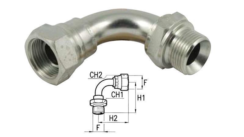 HIDRAULIKUS KÖNYÖK 90° BSP HÍM-NŐ 3/8