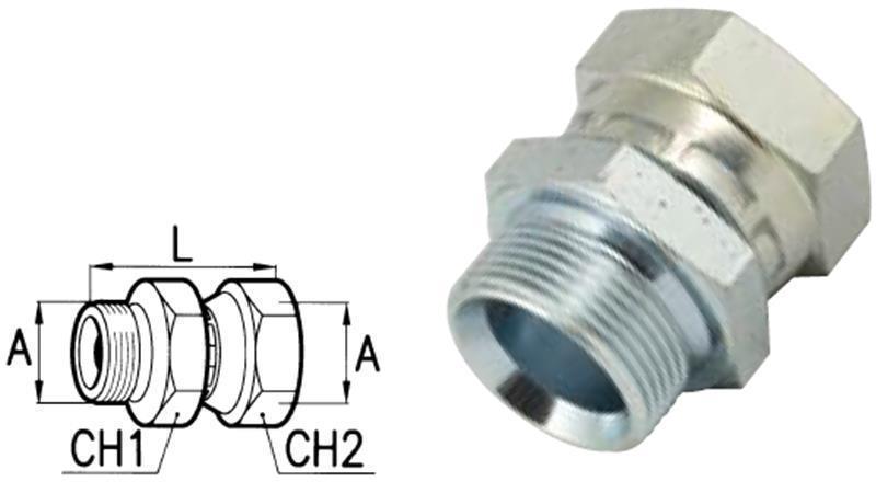 HYDRAULIC STUD FITTING MALE SWIVEL NUT M22x1,5