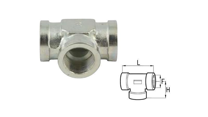 HYDRAULIC T COM FEMALE-FEMALE 3/4