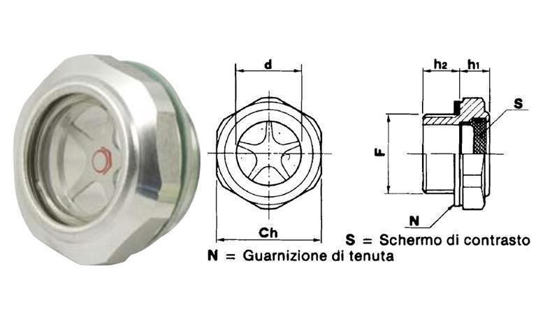 HYDRAULIC OIL LEVEL INDICATOR WITH DOT AL 1/4