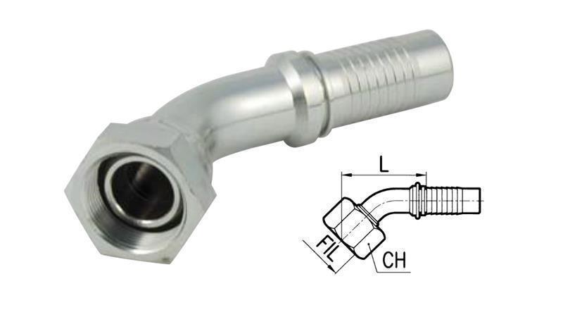 HYDRAULIC FITTING DKOL 10 L FEMALE ELBOW 45°