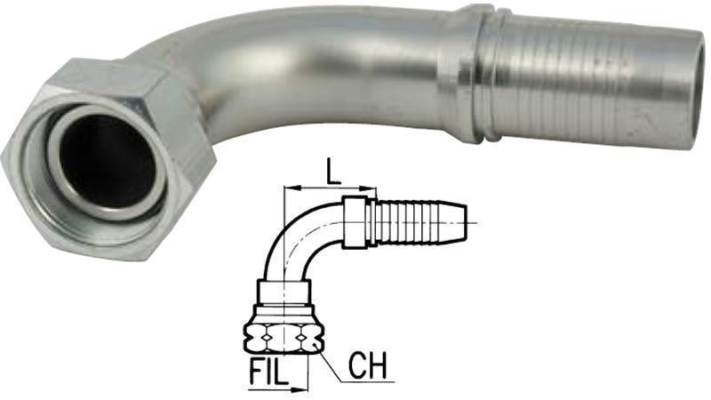 HYDRAULISCHER ANSCHLUSS BSP WEIBLICH KNIE 90° DN25-1