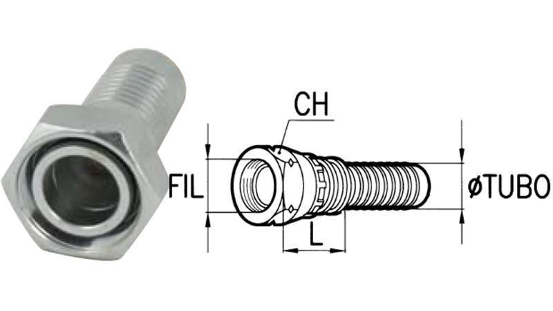 HYDRAULIC FITTING DKOL 8 L FEMALE DN8-M14x1,5