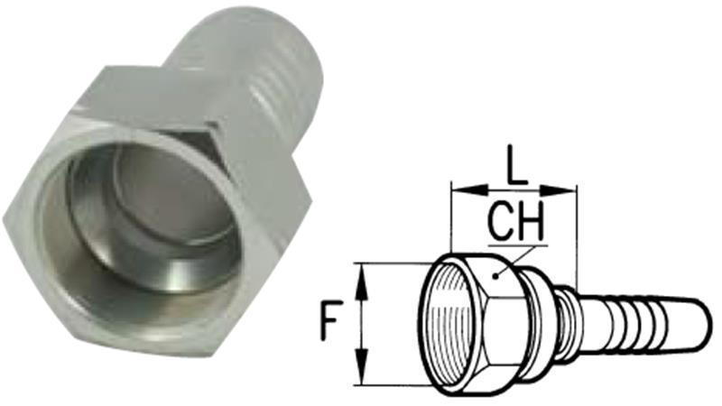 HYDRAULIC FITTING DKJ JIC74° FEMALE DN16-1” 1/16-12