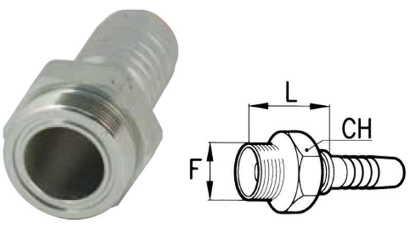 HYDRAULIC FITTING AGORFS MALE DN32-1