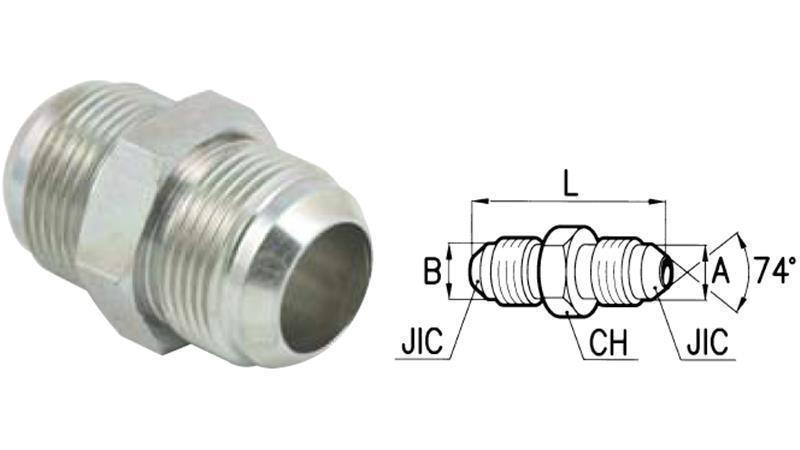 HYDRAULIC STUD FITTING MALE JIC74° 1”5/16-12 1”5/16-12