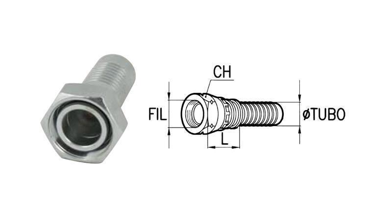 HYDRAULIC FITTING DKOS 20 S FEMALE DN16-M30x2