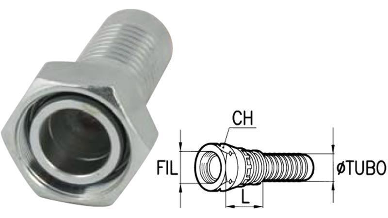 HYDRAULIC FITTING DKOS 25 S FEMALE DN25-M36x2