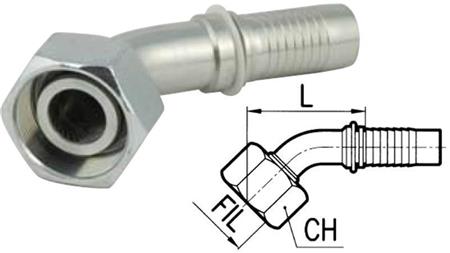 HIDRAULIKUS IDOM DKOL 8 L NŐI TÉRD 45* DN6-M14x1,5