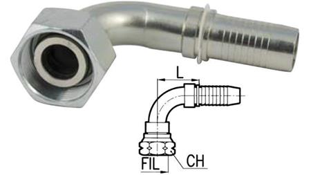 HYDRAULIC FITTING DKOS 10 S FEMALE ELBOW 90°