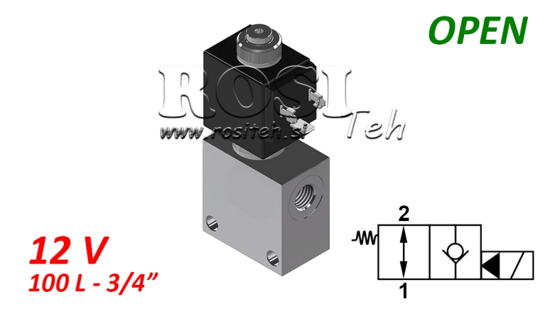 2-WEG KLEP 3/4 (NO) 12V - 120LIT
