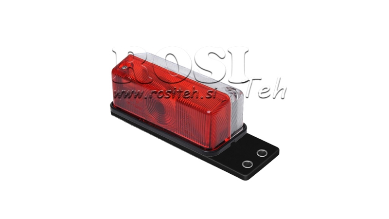 OLDALSÓ LÁMPA LAKÓKOCSIKHOZ SZÖGLETES FEHÉR/PIROS