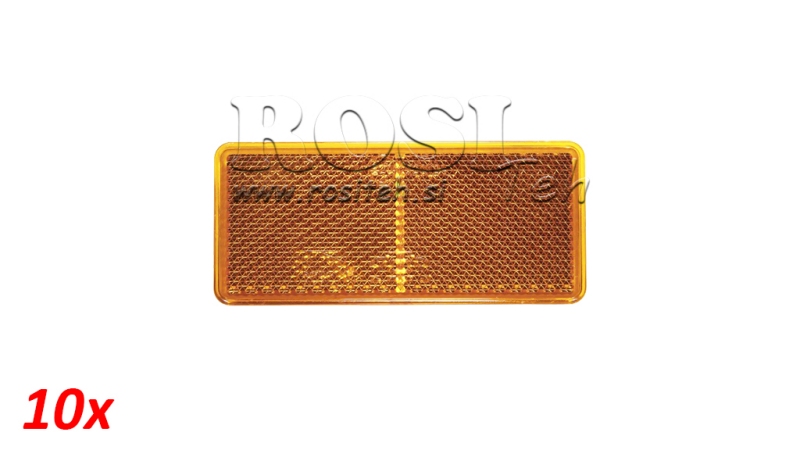REKTANGULÆRE REFLEKTORER ORANSJE 105X48 (10STK)