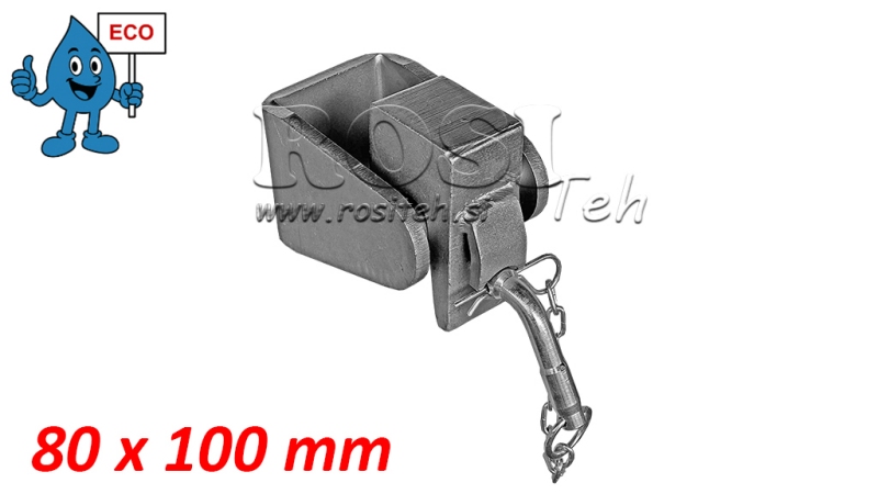 SOPORTE DE HORQUILLA PARA CAISSON VOLQUETE 80X100MM ECO