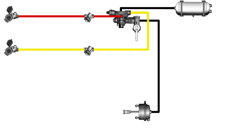 JUEGO DE FRENOS HIDRÁULICOS DE AIRE PARA REMOLQUE SISTEMA COMPLETO DE DOBLE CIRCUITO 1 CILINDRO