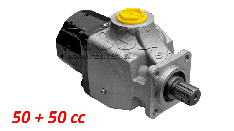 HYDRAULISK PISTONPUMP TANDEM 50+50CC