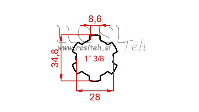 ADATTATORE CARDANICO 1-3/8 STANDARD (300 mm)