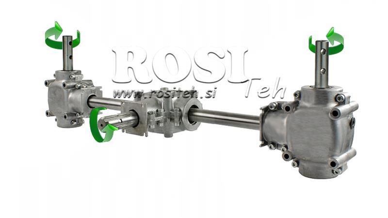 REDUKTORITE KOMPLEKT 1:1.35 (22HP-16kW) KOLME HAMMASRATTA jaoks L:770