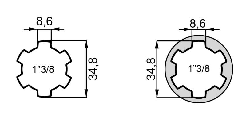 KARDÁN (TLT) ADAPTER BISZTOSITÓVAL  1”3/8   1”3/8