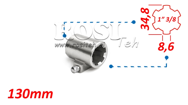 KARDAN ADAPTER MET PEN 1-3/8 (130 mm)