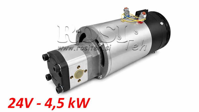 ХИДРАВЛИЧНА ПОМПА АСЕМБЛИ ГР.2 + ЕЛЕКТРИЧЕСКИ МОТОР 24V 4.5KW = 10CC - 20ЛИТ