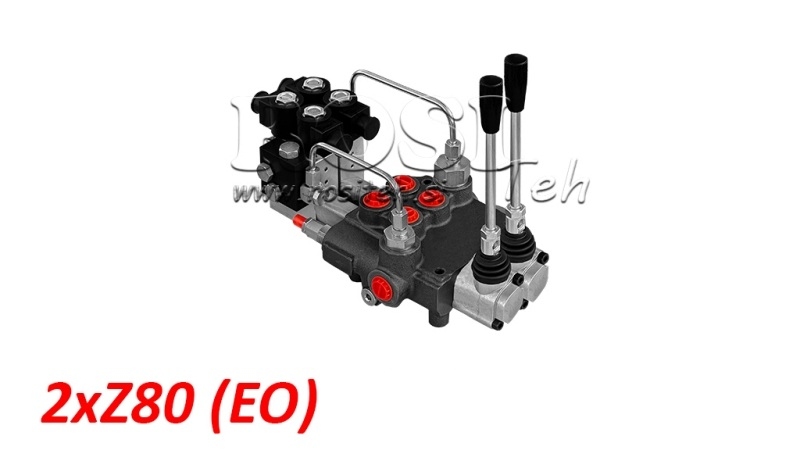 DISTRIBUTEUR MONOBLOC HYDRAULIQUE ÉLECTRO-MANUEL 2xZ80