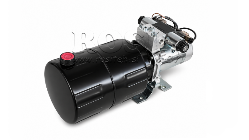 MINI HYDRAULIKAGGREGAT 12V DC - 1,6kW = 2,1cc - 8 lit - Doppelwirkende Funktion (Metallgehäuse)