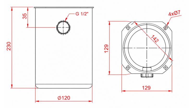 SERBATOIO IN METALLO ROLL PP 2 LITRO