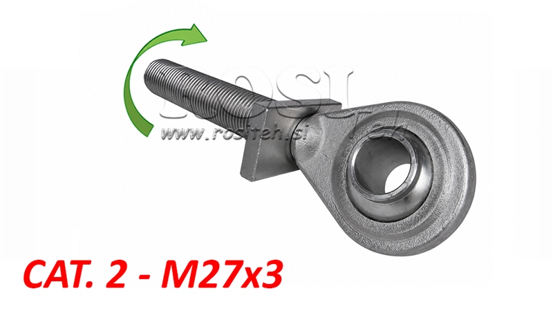 GEWINDESPINDEL MIT GELENKKUGEL KAT.2 FÜR OBERLENKER M27X3 RECHTSGEWINDE
