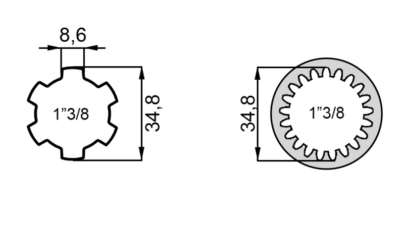 KARDÁN (TLT) ADAPTER 1''3/8 -21 FOG