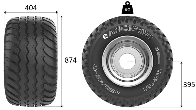 400/60-15,5 PNEUMATYKA AW708 16PL Z PLATIŠČEM 13,00X15,5