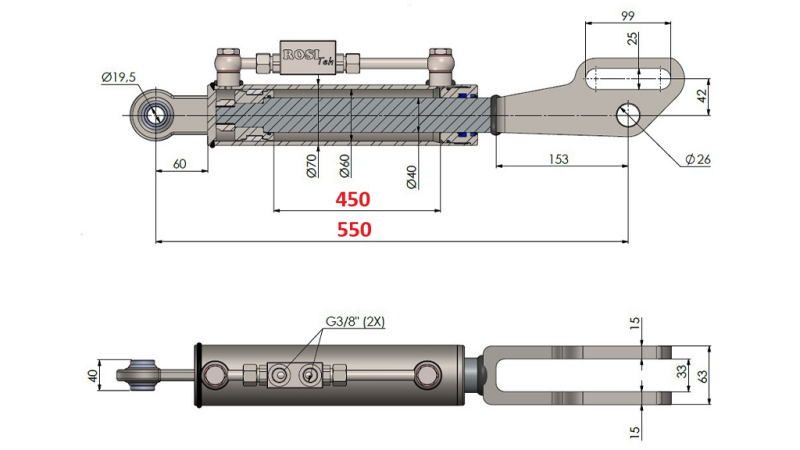 2TON. HIDRAULISKĀ SĀNU PACELŠANAS ATSAITE AR LODI 60/40-100 (450MM-550MM)