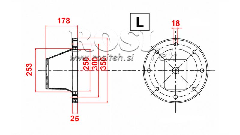 HYDRAULICKÁ PRÍRUBA - ZVON L3513 (EM11-22kW/GR3)