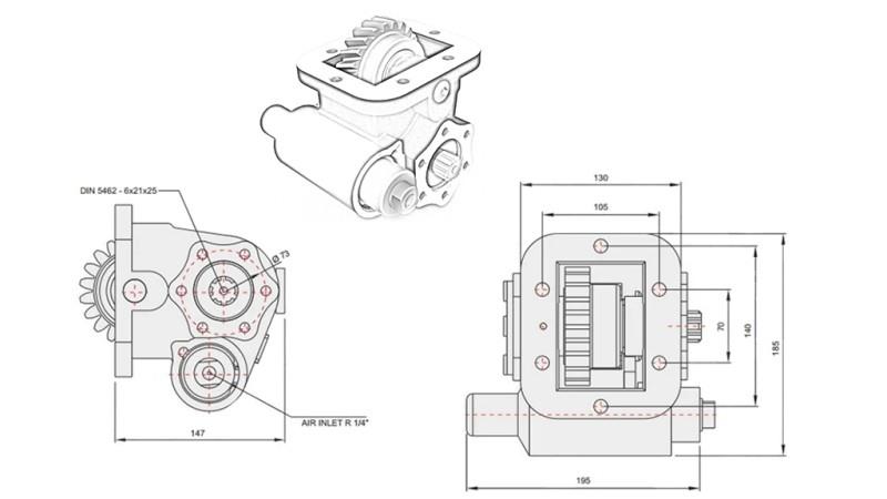 HÜDRAULISE PUMPA DIMENSIOONID - IVECO 475 SMLX