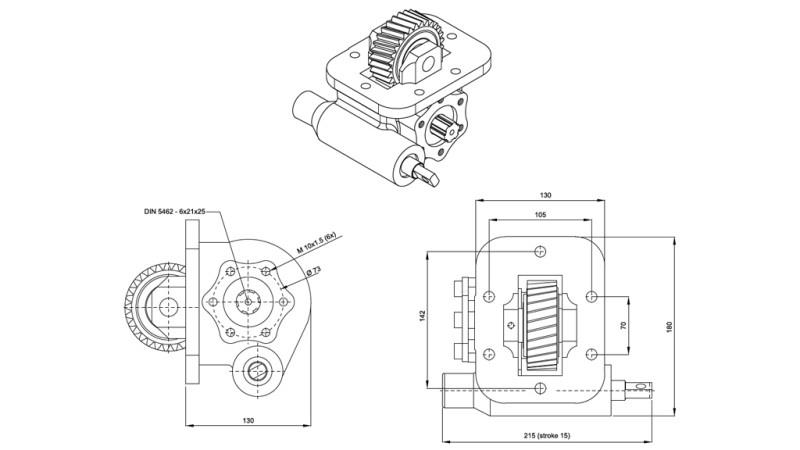 Dimensiones DE BOMBA HIDRÁULICA - ISUZU MOY CR VACUUM